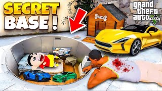 Franklin Build Underground Secret Base To Hide From Terrorists In GTA 5  SHINCHAN and CHOP [upl. by Aicelef]