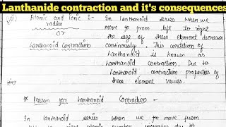 What is lanthanide contraction what are the consequences of lanthanide contraction [upl. by Suruat]