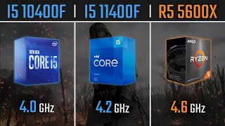 I5 10400F vs I5 11400F vs Ryzen 5 5600X  1080P 1440P amp 4K Benchmarks [upl. by Ardet]