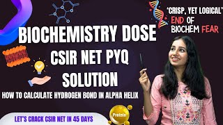 CSIR NET Biochemistry Previous Year Question Solution How to calculate hydrogen bond in Alpha Helix [upl. by Hera]