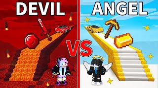 ANGEL Bridge vs DEVIL Bridge Survive Battle in Minecraft [upl. by Eusoj792]