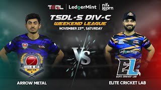 TSDL5 DIVC WEEKEND LEAGUE Arrow Metals CC Vs Elite Cricket Lab 23rd Nov 2024 Game 02 [upl. by Steiner760]