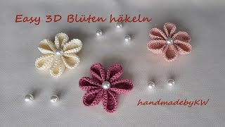 Blumen häkeln 🌺  einfache Blumen häkeln [upl. by Llennoc]