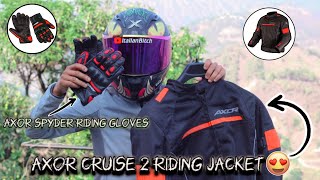 Axor Cruise 2 Riding Jacket🧥OrangeAxor Spyder Riding Gloves🥵RedFinally PurchaseUnboxing👁️Review [upl. by Sesom233]