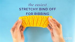 The Easiest Stretchy Bind Off for Ribbing [upl. by Shay]