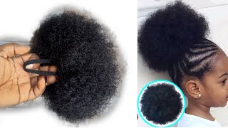 VERY SIMPLE AND EASY WAY TO MAKE AFRO PONYTAIL FOR KIDS [upl. by Anielram]