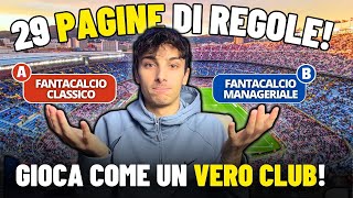 Regolamento COMPLETO del mio FANTACALCIO MANAGERIALE [upl. by Isteb43]