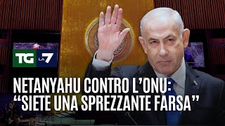 Netanyahu contro l’Onu “Siete una sprezzante farsa” [upl. by Llecrup589]