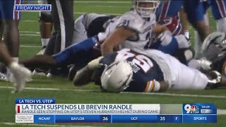 LA Tech suspends player indefinitely after head stomp on UTEP’s Steven Hubbard [upl. by Aikemehs]