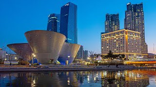 Beautiful Evening Walk at Songdo Central Park  Korea Travel Guide 4K HDR [upl. by Shoshana]