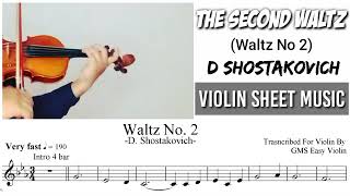 Free Sheet  The Second Waltz  Shostakovich  Violin Sheet Music [upl. by Akirahc]