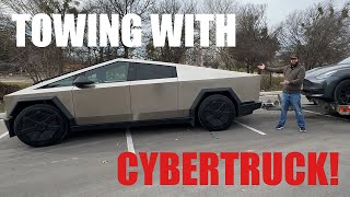 Towing ANOTHER TESLA with my Cybertruck  Cybertruck Initial Towing Impressions [upl. by Eiggem]