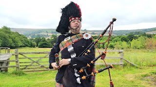 Highland Bagpiper with Dhol drummer playing Scotland the Brave [upl. by Idnil921]