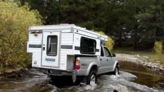 Fording the Kern River north of Monache Meadow with a Four Wheel Camper on a Tacoma [upl. by Ylrebmek536]