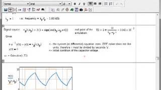 Simple Circuit Simulation in MathCad using odesolver [upl. by Ikciv]