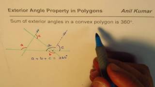 Prove Sum of Exterior Angles in Convex Polygon is 360 degrees [upl. by Elleret]