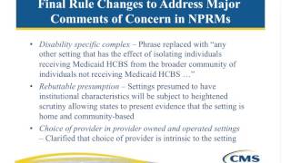 WEBINAR Implications of HCBS Final Rule on Non Residential Settings [upl. by Acnoib265]