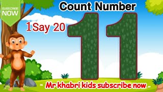 Count Numbers from 1 through 20 in English  Count 1  20 Video  mr khabri Kids Learning [upl. by Derreg]