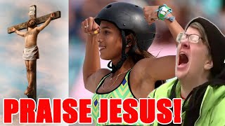 Skateboarder BANNED from PRAISING JESUS at Olympics after winning Says FK OFF and does it anyway [upl. by Nirehs386]