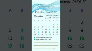 ﷽ Kalender Puasa Bulan November kalender puasa kalenderpuasa kalender2024 kalenderpuasasunnah [upl. by Rem]