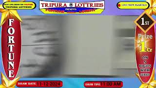 Tripura Fortune Lottery Live Morning draw On 11122024 At 1100 AM Live From Agartala [upl. by Afaw]