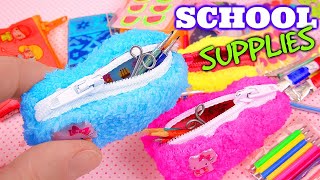 10 DIY miniature School Supplies pencil cases stickers and more [upl. by Leisam]