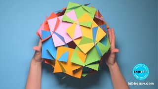 Paper Polyhedron  Geometric Paper Craft For Kids  Math Art Project For Kids [upl. by Letsyrhc]