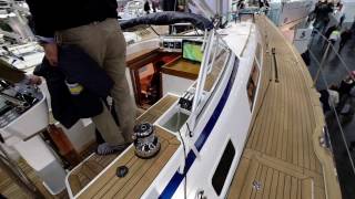 2017 HallbergRassy 44 sailing yacht deck and interior walk tour view [upl. by Akirre]