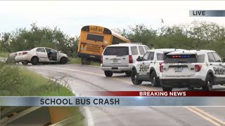 Crash involving Sahuarita school bus closes Arivaca Road Deputies on Scene [upl. by Carolann792]