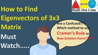 How to Find Eigenvectors of 3x3 Matrix  Math Dot Com [upl. by Notsnarc320]