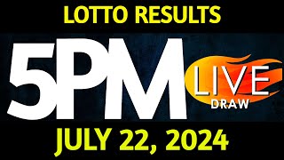 Lotto Result Today 500 pm draw July 22 2024 Monday PCSO LIVE [upl. by Ashlen]