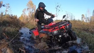 Super ATV disc conversion on a Honda Rancher Installing and testing the performance [upl. by Melita]