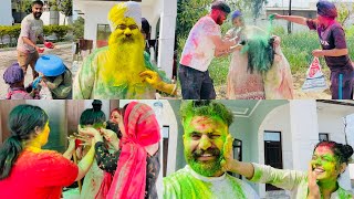 PEHLI HOLI WITH WHOLE SOHRA FAMILY  10 SAAL BADH FAMILY NAL KITI HOLI CELEBRATE  INDER amp KIRAT [upl. by Adnohsirk]