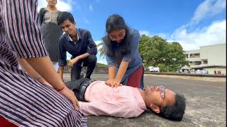 Cpr procedure  kle medical college medico cpr life saving health [upl. by Nolram]