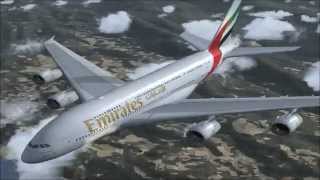 Flight Simulator X  Vol DubaïParis en Airbus A380800 Emirates  FSX HD [upl. by Eerolam]