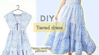 DIY Tiered Dress With Pockets A Comprehensive Sewing Guide For Beginners  Sesala DIY [upl. by Killoran894]