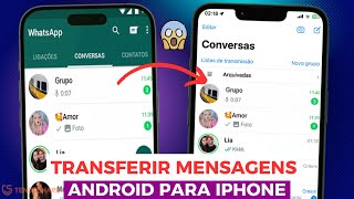 SEM RESETAR Transferir Conversas do WHATSAPP Android para iPhone [upl. by Wasson590]