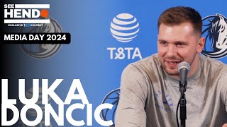 Luka Doncic media day 2024 talks off season Jordan brand and klay Thompson [upl. by Lovmilla]