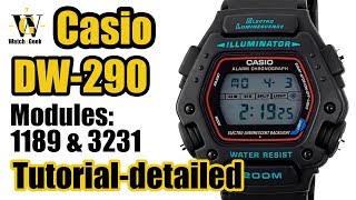 Casio DW290  module 3131 amp 1189  tutorial on how to setup and use all the functions [upl. by Pelpel]