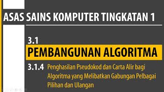 314  Penghasilan Pseudokod dan Carta Alir bagi Algoritma  ASK Tingkatan 1 BAB 3 [upl. by Brenk502]