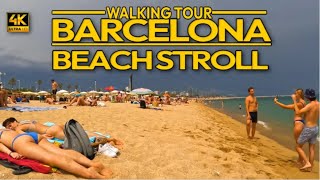 Barcelona beach walk Bogatell Beach  Spain 2023 in 4K60FPS [upl. by Richardo]