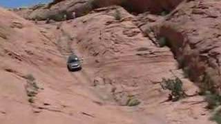 Jeep Liberty on the quotChutequot on the Hole in the Rock trail [upl. by Eintruoc]