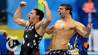 Beijing Olympics 2008  How Lezak Won Gold in 4x100Meter Relay  The New York Times [upl. by Nnywg128]