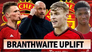 Huge Jarrad Branthwaite To Manchester Transfer Boost  Scott Mctominay Exit Transfer Battle [upl. by Ylrebme830]