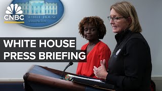 White Houses Karine JeanPierre and FEMA chief Deanne Criswell hold a briefing — 92624 [upl. by Zulch]