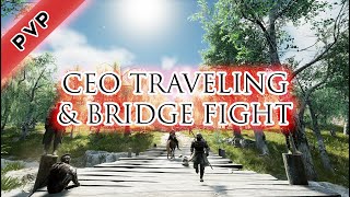 Mortal Online 2 Travel with CEO 4k Bridge Fight 2 PVP with Animals [upl. by Suaeddaht]