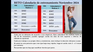 Calendario de entrenamiento Noviembre 2024 [upl. by Norramic]