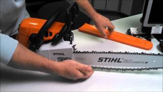 How to Properly Adjust a Chain on a MS250 Stihl Chainsaw [upl. by Ecertap]