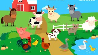 Learn Farm animals for kids  Farm Animals Names amp Sounds [upl. by Nolava]