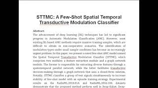 STTMC A Few Shot Spatial Temporal Transductive Modulation Classifier [upl. by Golightly]